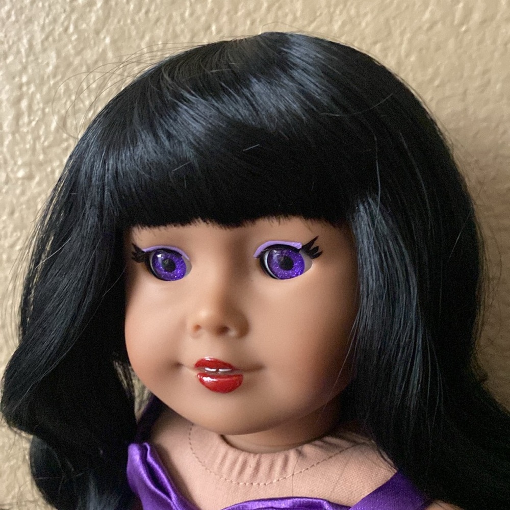 Beautiful American Girl Custom 18” Doll 2014. Genie Outfit, Purple Eyes, New Wig - Picture 3 of 16